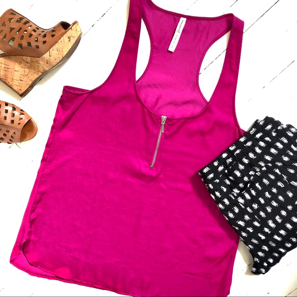 Stradivarius Pink Racker Back Tank with Zipper
